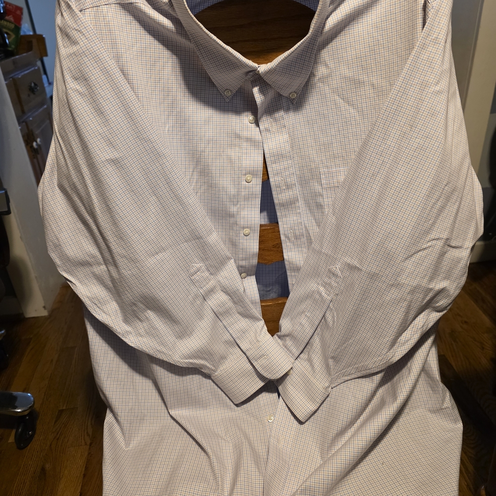 Madison Men's Light Blue Checkered Dress Shirt